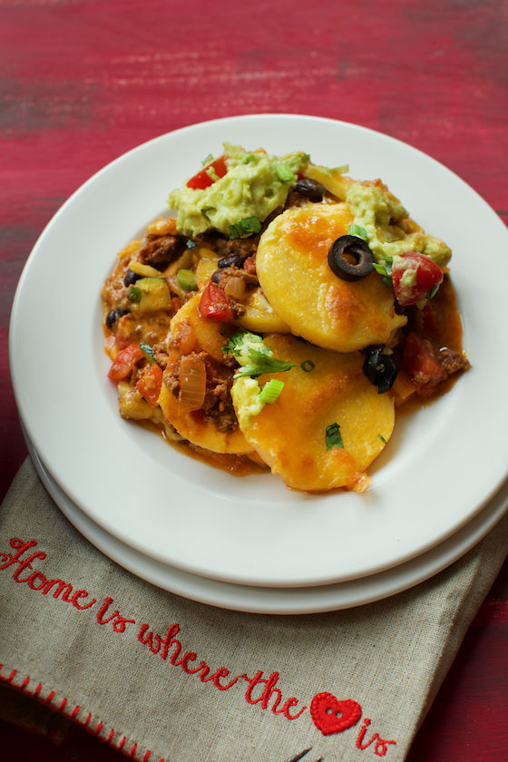 Mexican Polenta Casserole recipe, a delicious combination of healthy ingredients! MarlaMeridith.com ( @marlameridith )