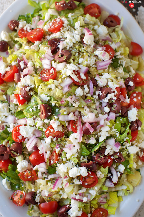 Chopped Greek Salad recipe. The BEST salad you will ever eat. MarlaMeridith.com ( @marlameridith )
