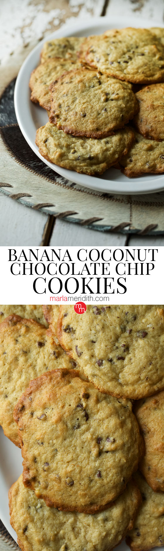Banana Coconut & Chocolate Chip Cookies, find this #recipe & many more on MarlaMeridith.com ( @marlameridith )