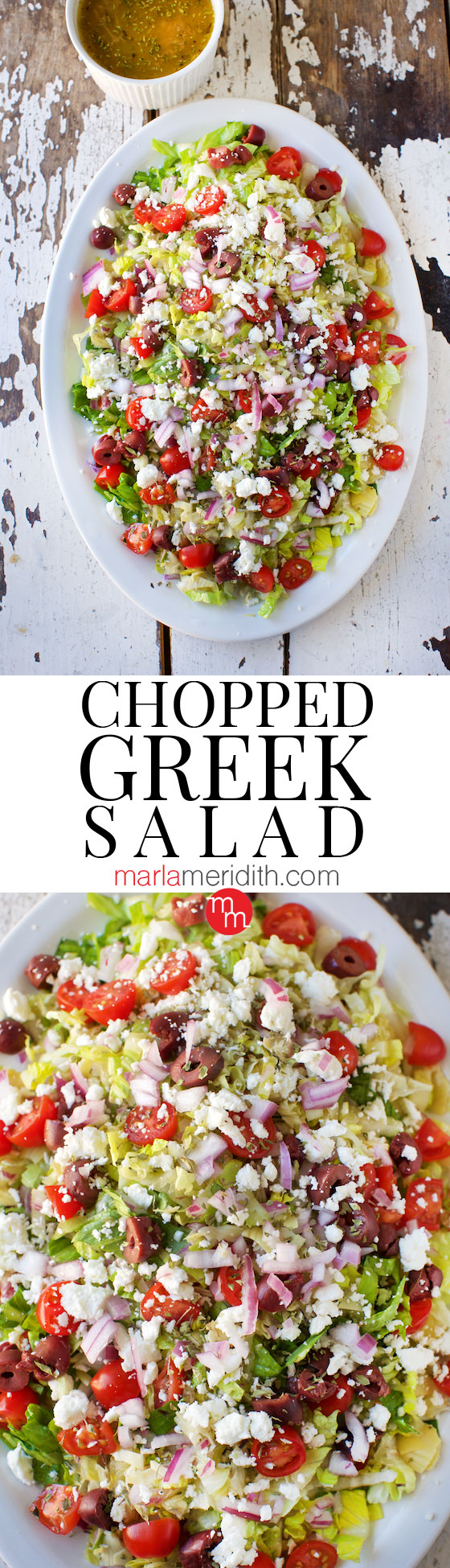 Chopped Greek Salad recipe. The BEST salad you will ever eat. MarlaMeridith.com ( @marlameridith )
