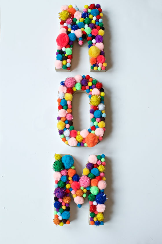 DIY Pom Pom Letters for MOM! A fun craft to make for Mother's Day | MarlaMeridith.com ( @marlameridith )