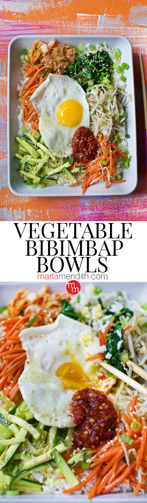 Vegetable Bibimbap Bowls recipe | MarlaMeridith.com ( @marlameridith )