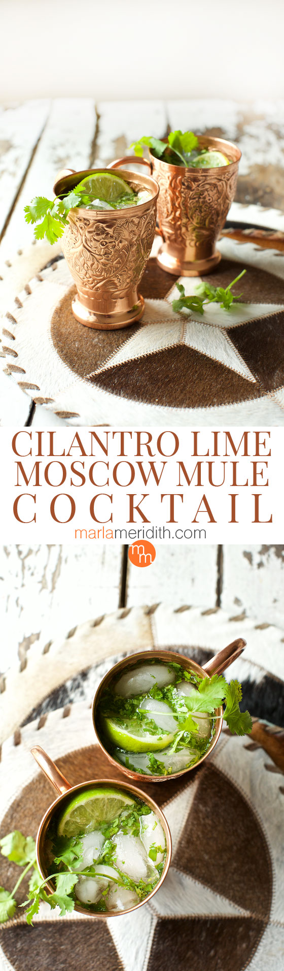 Cilantro Lime Moscow Mule Cocktail recipe, a refreshing drink for Cinco de Mayo & backyard BBQ's. MarlaMeridith.com ( @marlameridith )