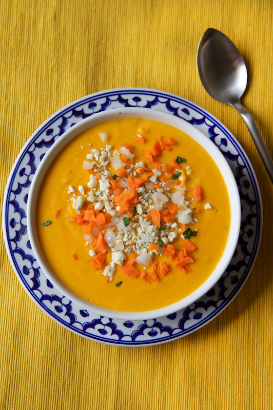 Carrot Soup with Blue Cheese | Get the recipe now on MarlaMeridith.com ( @marlameridith )