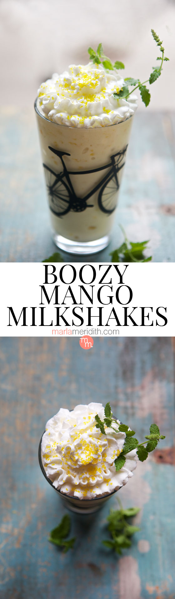 These BOOZY MANGO MILKSHAKES are all kinds of fun on a hot summer day! MarlaMeridith.com ( @marlameridith )