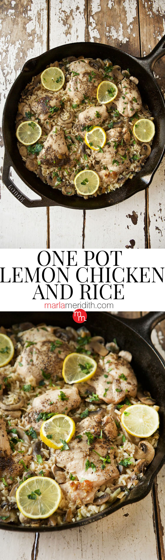 One Pot Lemon Pepper Chicken and Rice recipe | marlameridith.com #recipe