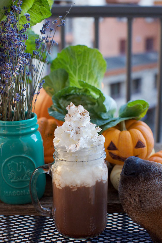 Cozy up in the cold weather with decadent Bourbon Hot Chocolate recipe on MarlaMeridith.com #cocoa #recipe #chocolate #cocktail
