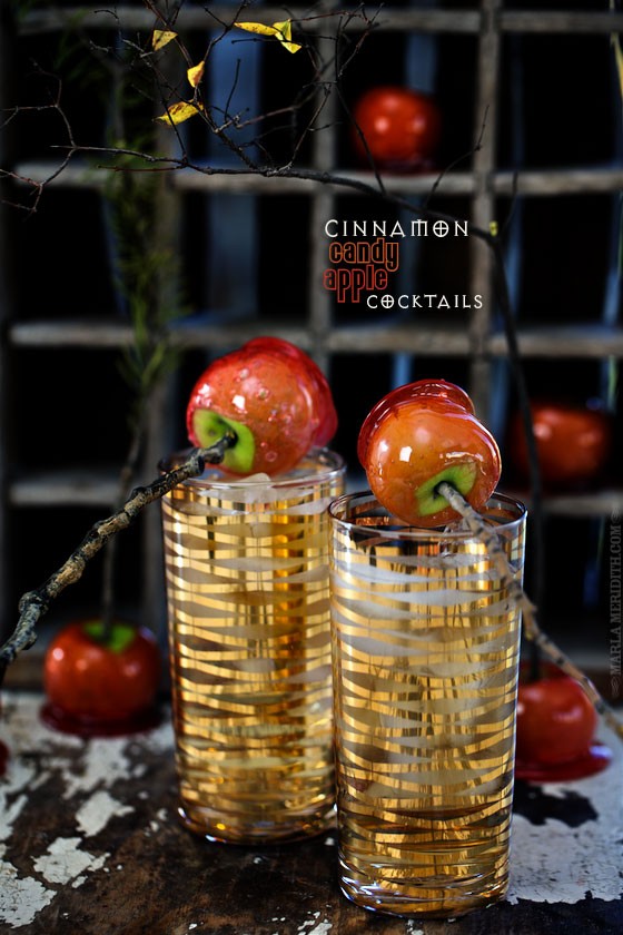 Cinnamon Apple Cocktails recipe for #Halloween | MarlaMeridith.com #cocktail
