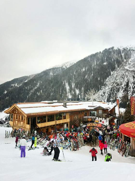 A GREAT place to ski and Aprés all day in St. Anton, Austria! MarlaMeridith.com #travel #ski #austria