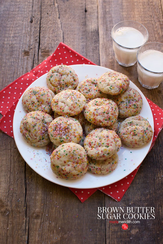 Brown Butter Sugar Cookies are great for the holidays! MarlaMeridith.com