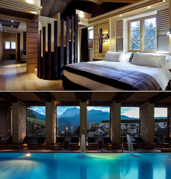 Hotel Rosapetra, Cortina, Italy | Bucket List: Luxury Romantic Ski Hotels in the Alps featured on MarlaMeridith.com #travel #alps #ski #luxury 