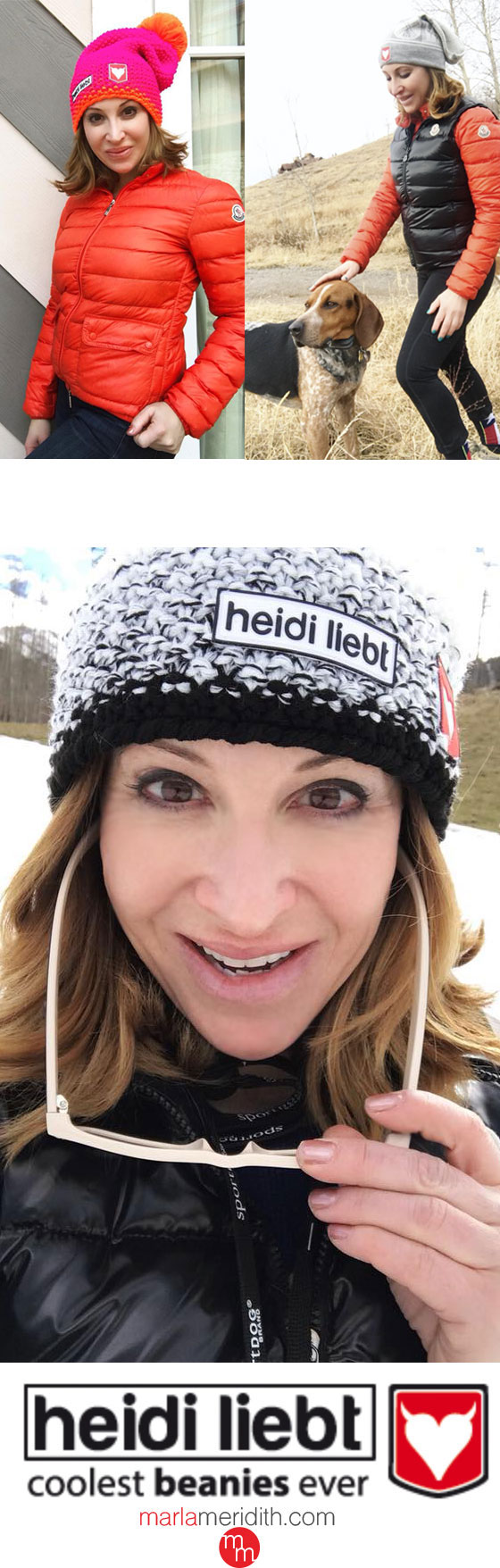 Heidi Liebt Beanies & a Holiday Special for YOU (check my website for the discount code) These are the perfect stocking stuffers and great holiday gifts for snow junkies! MarlaMeridith.com ( @marlameridith )