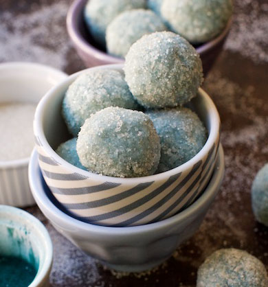 Vegan Blue Coconut Snowballs recipe. Get the recipe for these all natural, no guilt treats on marlameridith.com