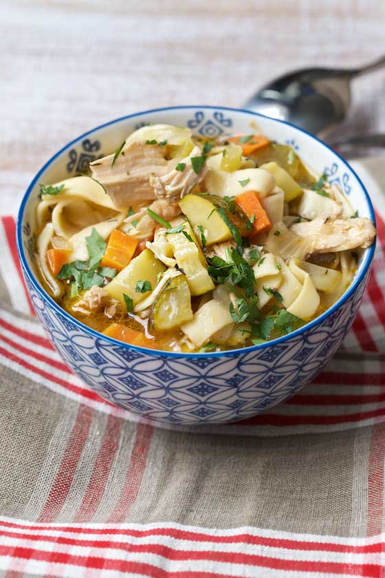 THE ULTIMATE CHICKEN NOODLE SOUP: Nothing says winter more than a comforting bowl of delicious soup. This recipe will become your go-to favorite as soon as you try it! MarlaMeridith.com #soup #recipe