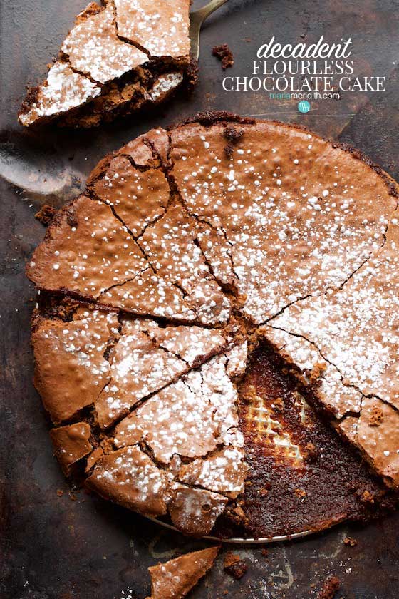 The most Decadent Flourless Chocolate Cake recipe | marlameridith.com #cake #glutenfree #recipe