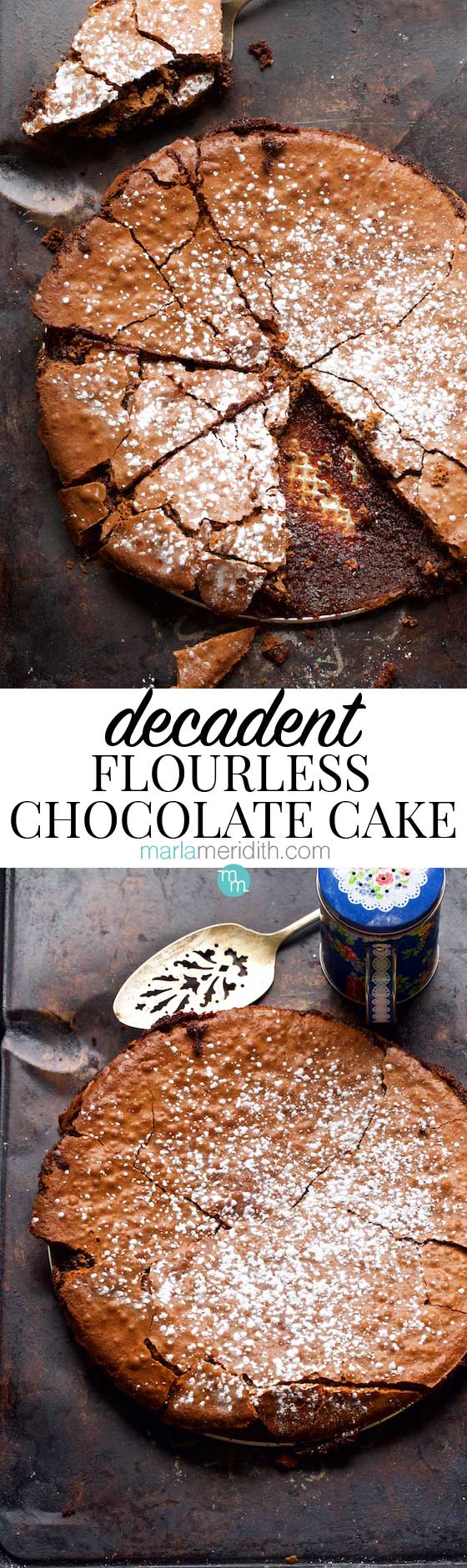 The most Decadent Flourless Chocolate Cake recipe | marlameridith.com #cake #glutenfree #recipe