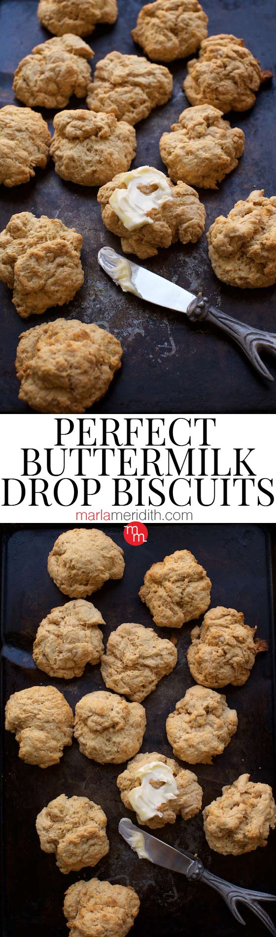 The most PERFECT BUTTERMILK DROP BISCUITS you will ever eat! Get the #recipe on MarlaMeridith.com #biscuits