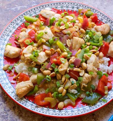Forget the Chinese take-out. You can make the most delicious Kung Pao Chicken at home! MarlaMeridith.com #recipe
