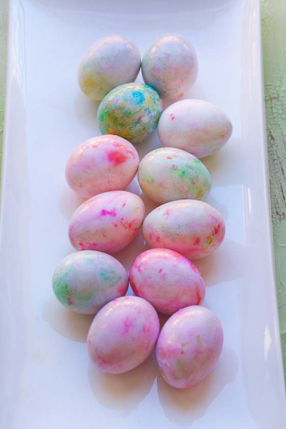 Easy Shaving Cream Easter Eggs DIY | MarlaMeridith.com #easter #craft