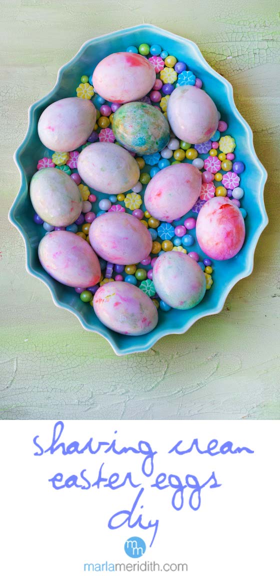 Easy Shaving Cream Easter Eggs DIY | MarlaMeridith.com #easter #craft