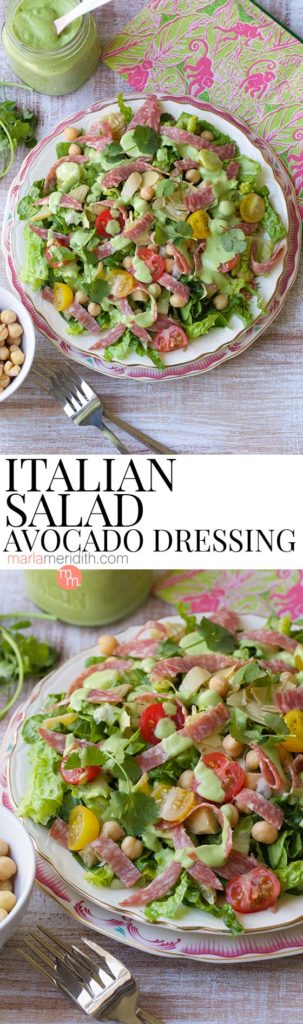 Italian Salad with Avocado Dressing - Marla Meridith