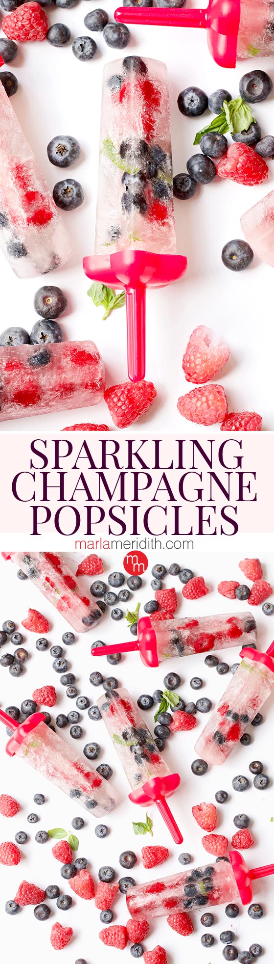 These Sparkling Champagne Popsicles will the a hit at any party or celebration. Get the recipe on MarlaMeridith.com