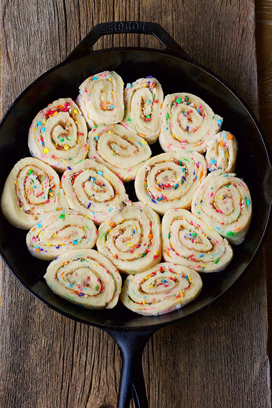Enjoy these delicious homemade Funfetti Cinnamon Rolls for breakfast or dessert. Get the recipe on MarlaMeridith.com 