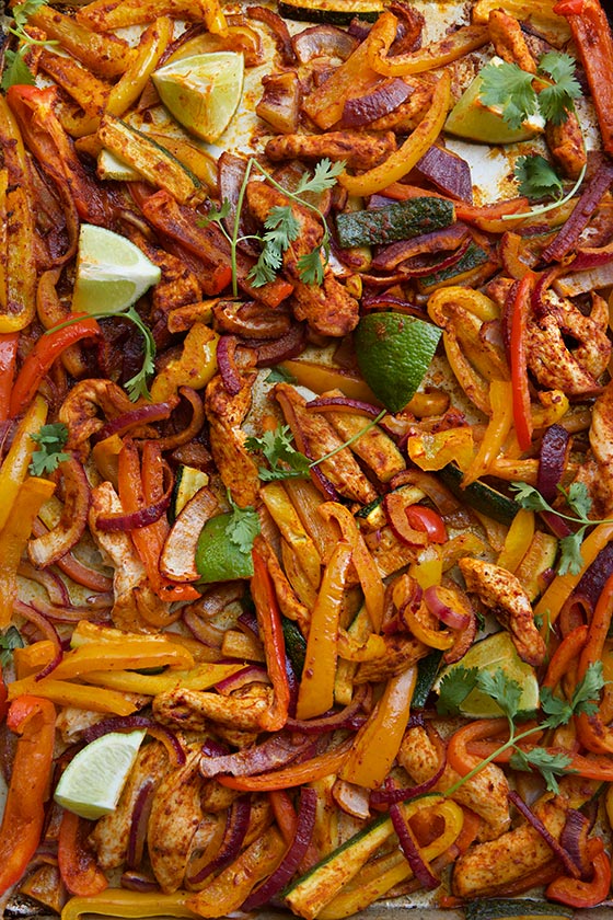 You've gotta try these delicious, simple, budget friendly Sheet Pan Chicken Fajitas! Get the recipe on MarlaMeridith.com