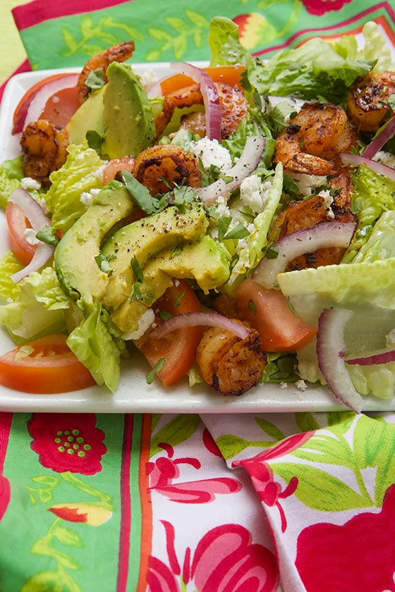Taste summer with this delish Grilled Avocado & Chimayo Shrimp Salad with Key Lime Dressing. Recipe on MarlaMeridith.com