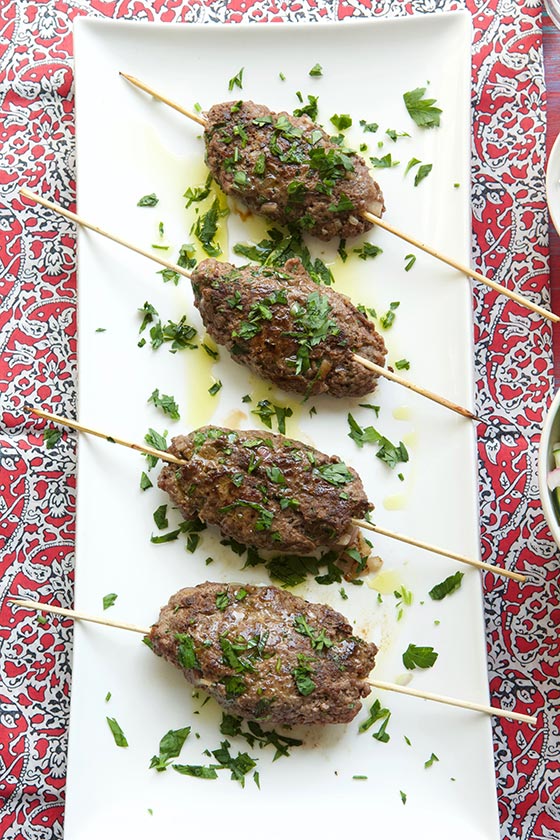 Beef Kofta Kebabs with Cucumber Salad and Tzaziki Sauce: We love this healthy Mediterranean inspired dish for quick weeknight meals and also for entertaining. Can be served as an appetizer or main course. MarlaMeridith.com