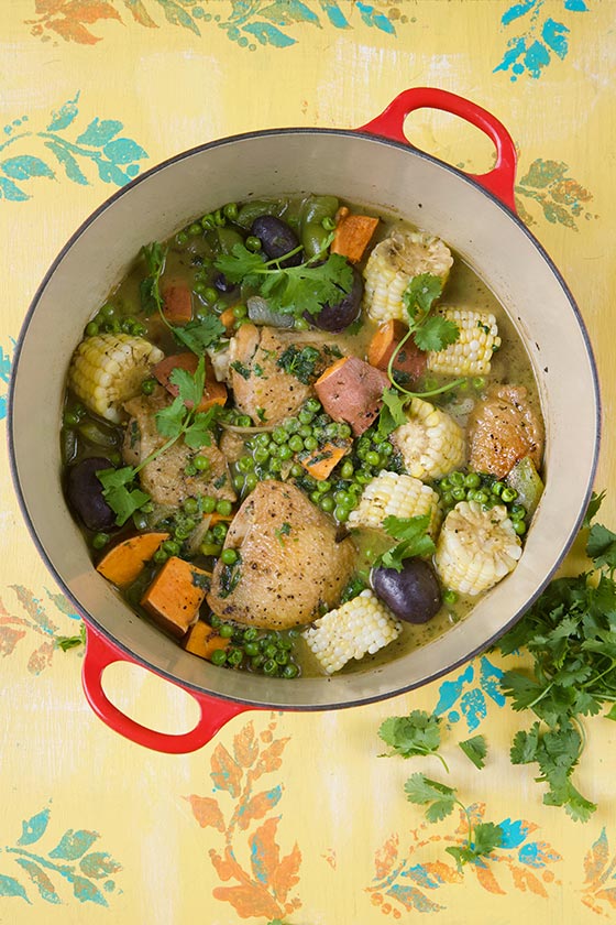 This Chicken Cazuela (Chilean Stew) recipe is perfect for all those upcoming chilly fall nights and busy back to school weeks. MarlaMeridith.com
