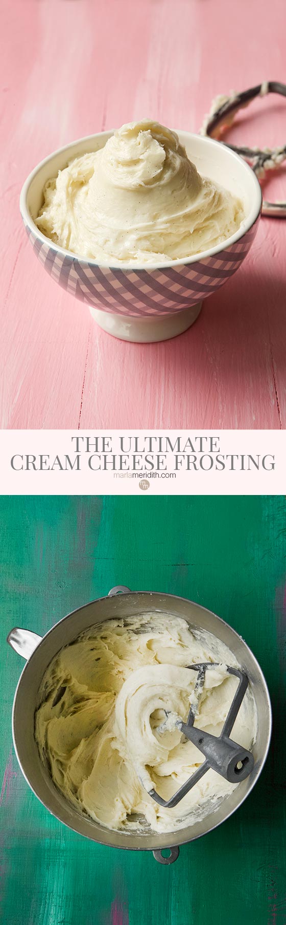 This is our absolute favorite Ultimate Cream Cheese Frosting recipe for cupcakes, cake & frosted cookies. Comes together in just 3 minutes! MarlaMeridith.com