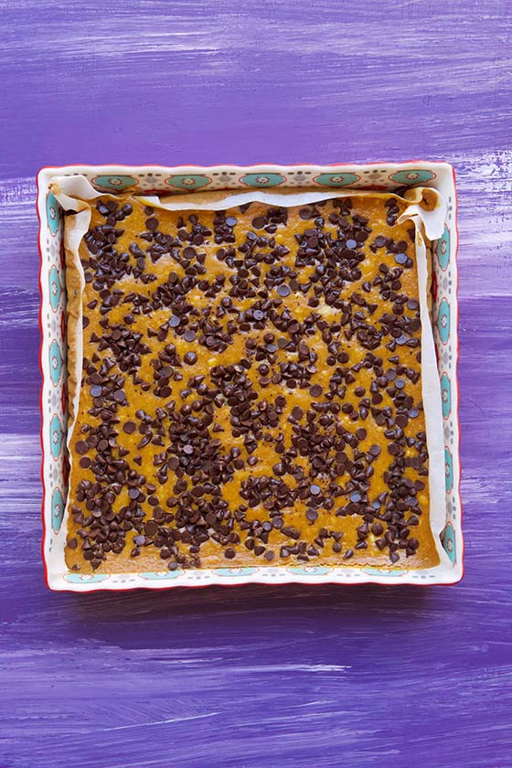 Chocolate Chip Maple Pumpkin Cheesecake Bars are everything a pumpkin lover could wish for and then some! Get the recipe on MarlaMeridith.com