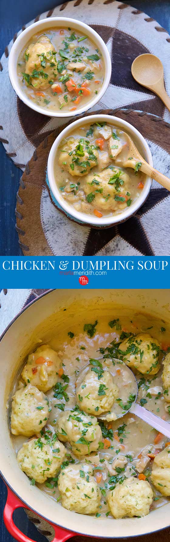 The MOST DELICIOUS Chicken & Dumpling Soup recipe you will ever eat! The perfect way to warm up on a chilly fall or winters day. MarlaMeridith.com