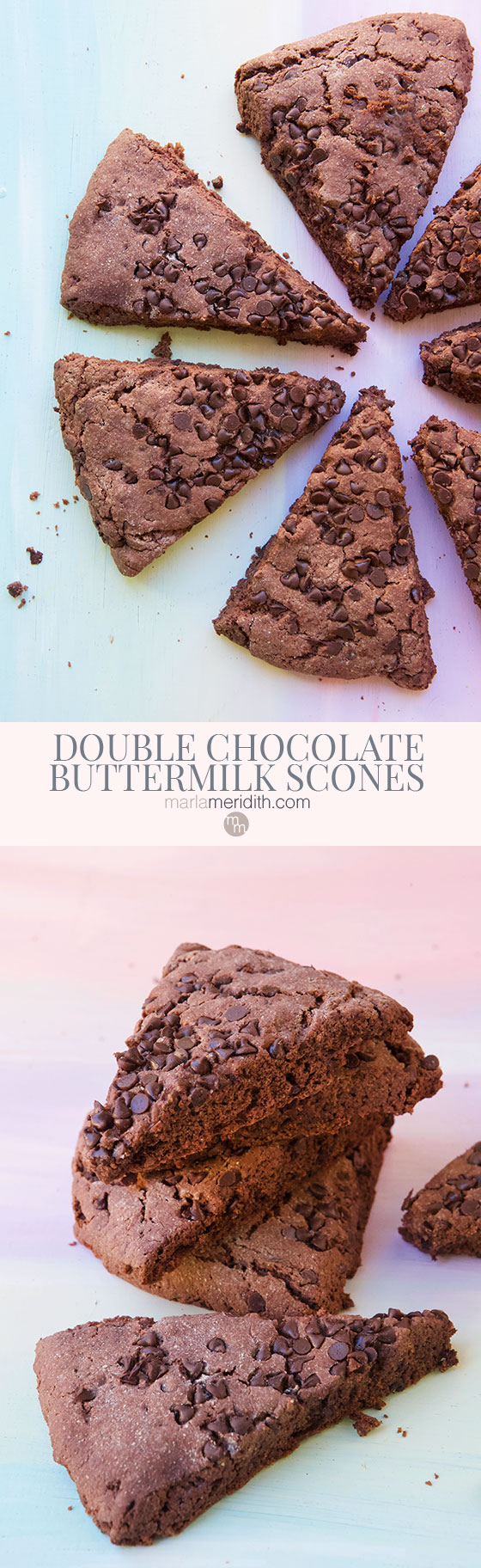 A family favorite! Try this Double Chocolate Buttermilk Scones recipe, great for any time of the day. Chocolate lovers will swoon over all the chocolate goodness packed inside. MarlaMeridith.com