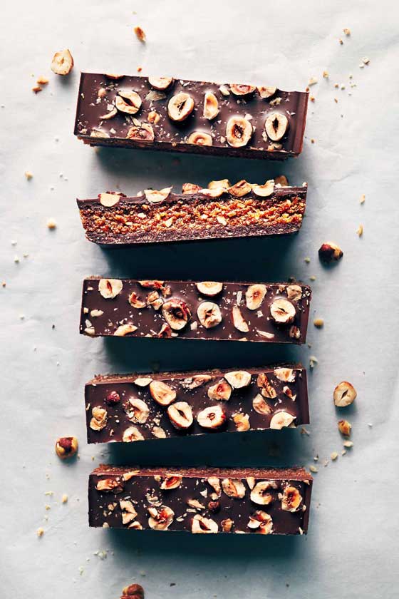 Chocolate Hazelnut Praline Bars recipe by Evergreen Kitchen