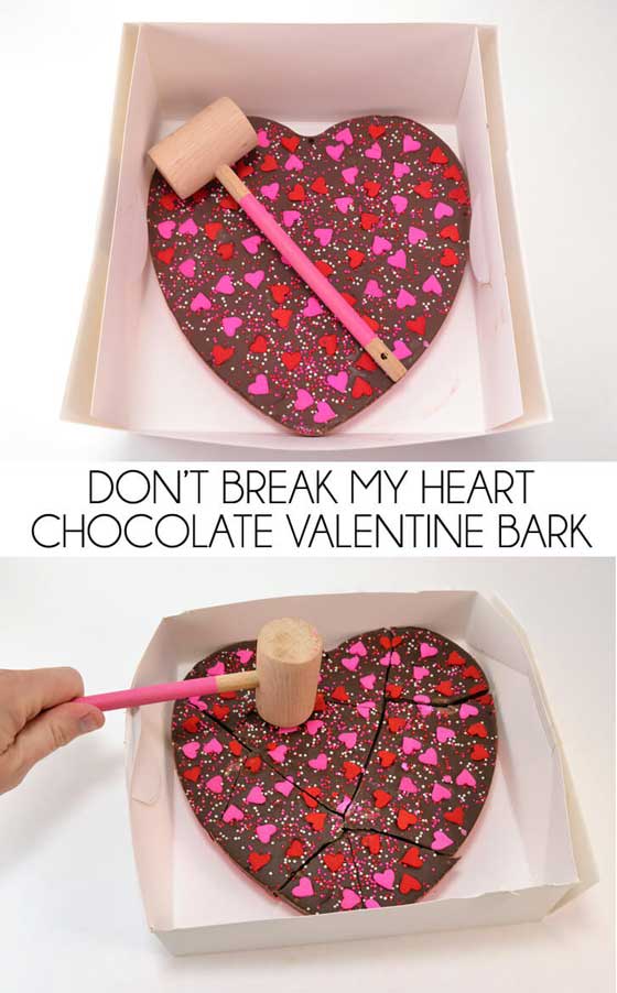 Don't Break My Heart Valentine Bark via Dream a Little Bigger
