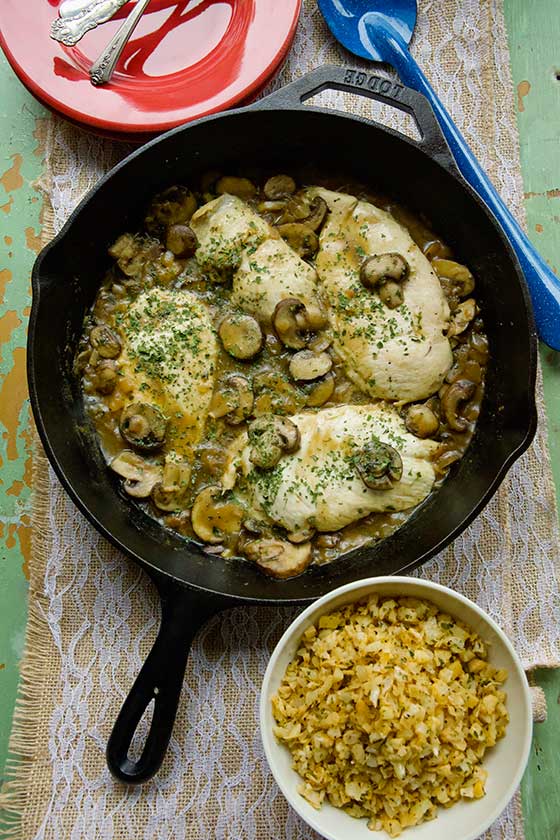 We love this easy Chicken Marsala recipe, it's great for weeknights or entertaining. A healthy, flavor packed Italian-American dish. MarlaMeridith.com