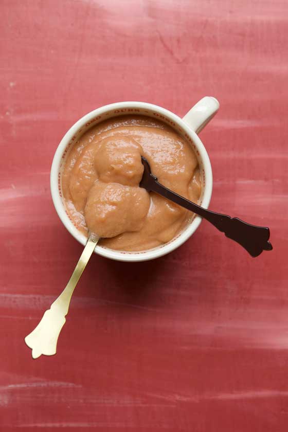 Instead of a heavy dessert try this Healthy and delicious Vegan Maple Rhubarb Applesauce recipe. Great for breakfast, brunch, back to school and snacks. MarlaMeridith.com