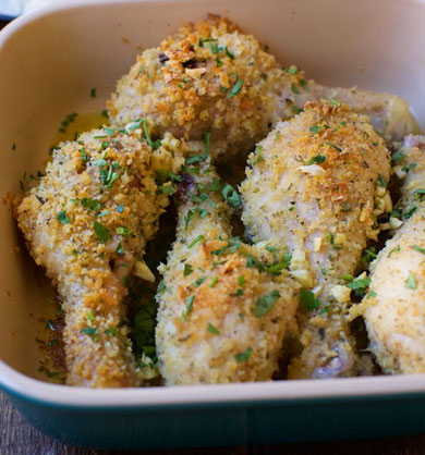 Baked Garlic Parmesan Chicken Drumsticks - Marla Meridith