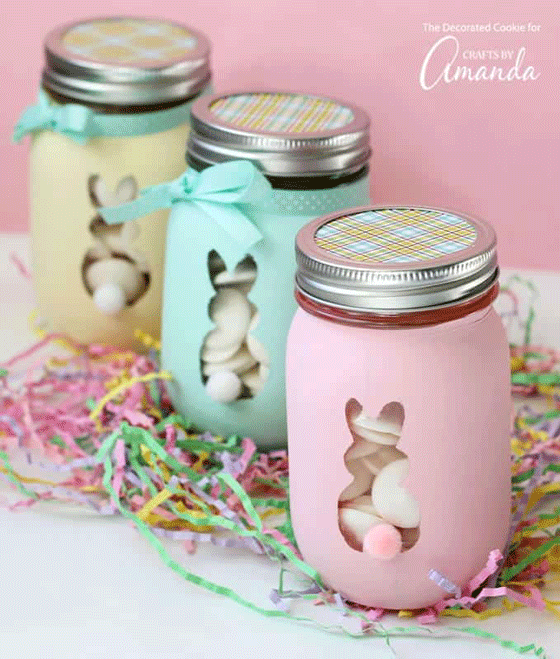 Easter Bunny Mason Jars