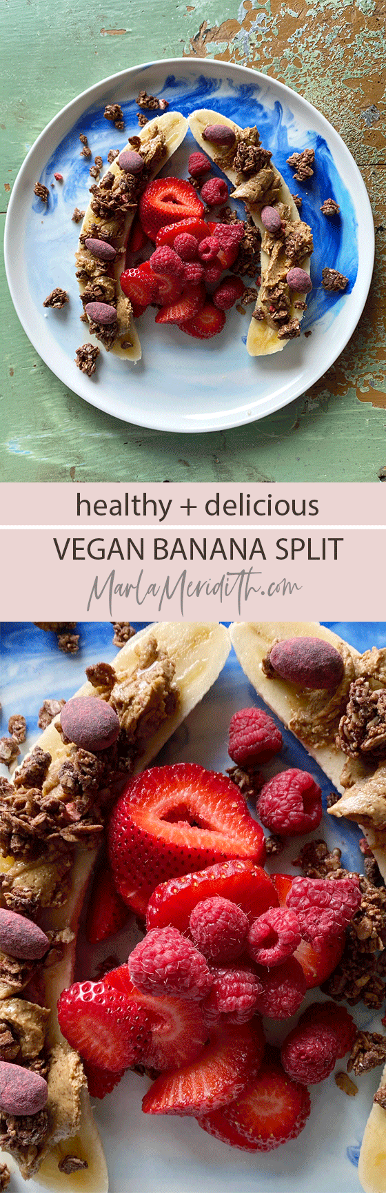 Healthy & Easy Vegan Banana Split recipe.