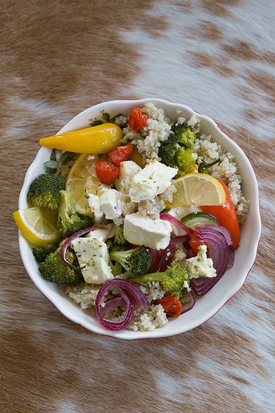 Easy, healthy and delicious Sheet Pan Veggies with Feta.