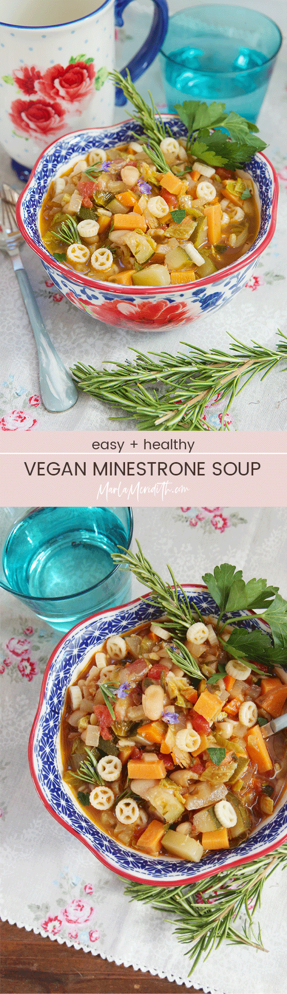 Quick and easy to prepare! Healthy and delicious Vegan Minestrone Soup recipe.