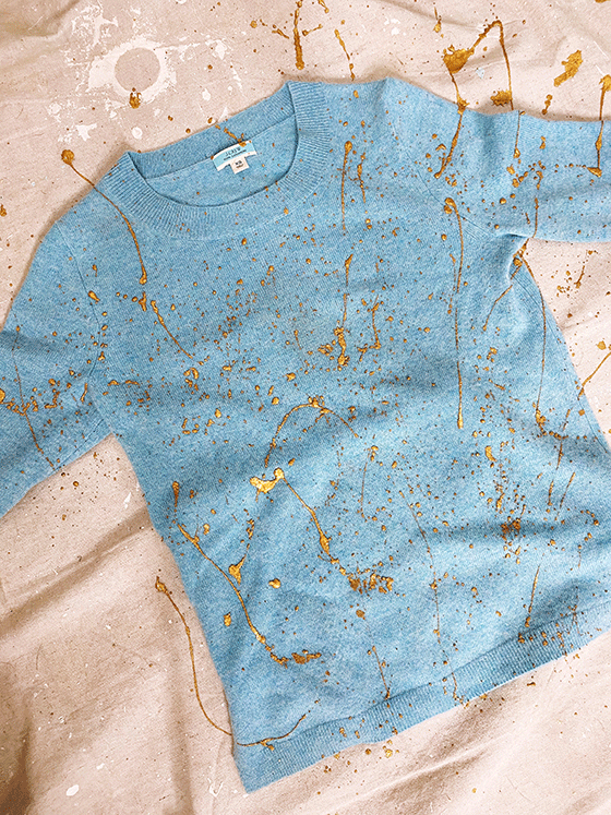 Splatter Painted Cashmere Sweater