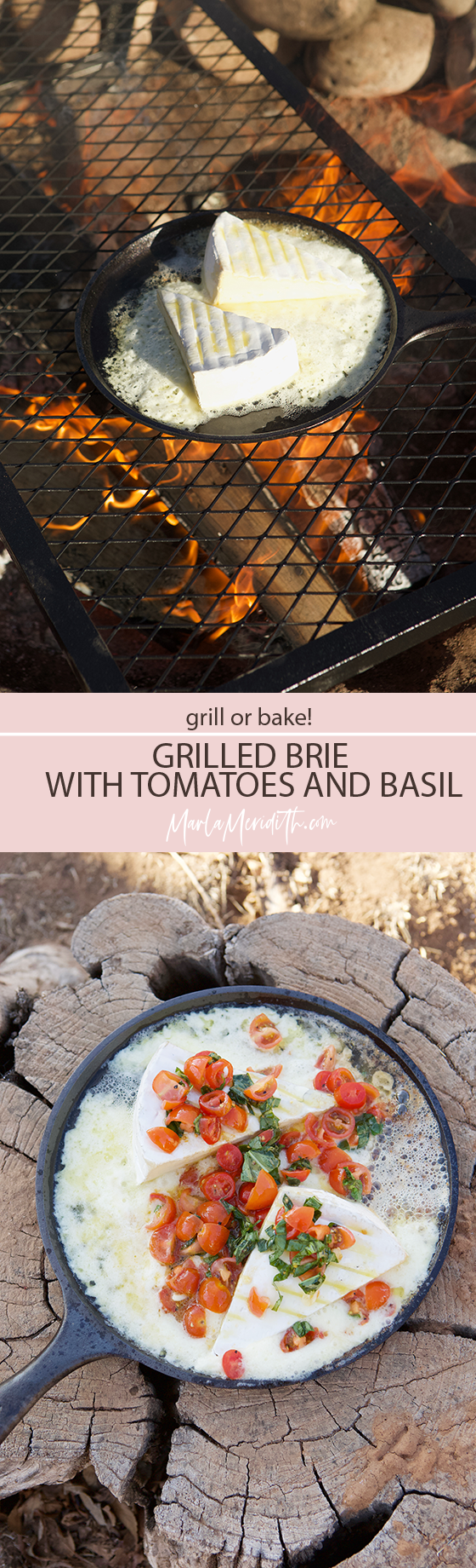 Grilled BriGrilled Brie with Tomatoes and Basil recipee with Tomatoes and Basil recipe
