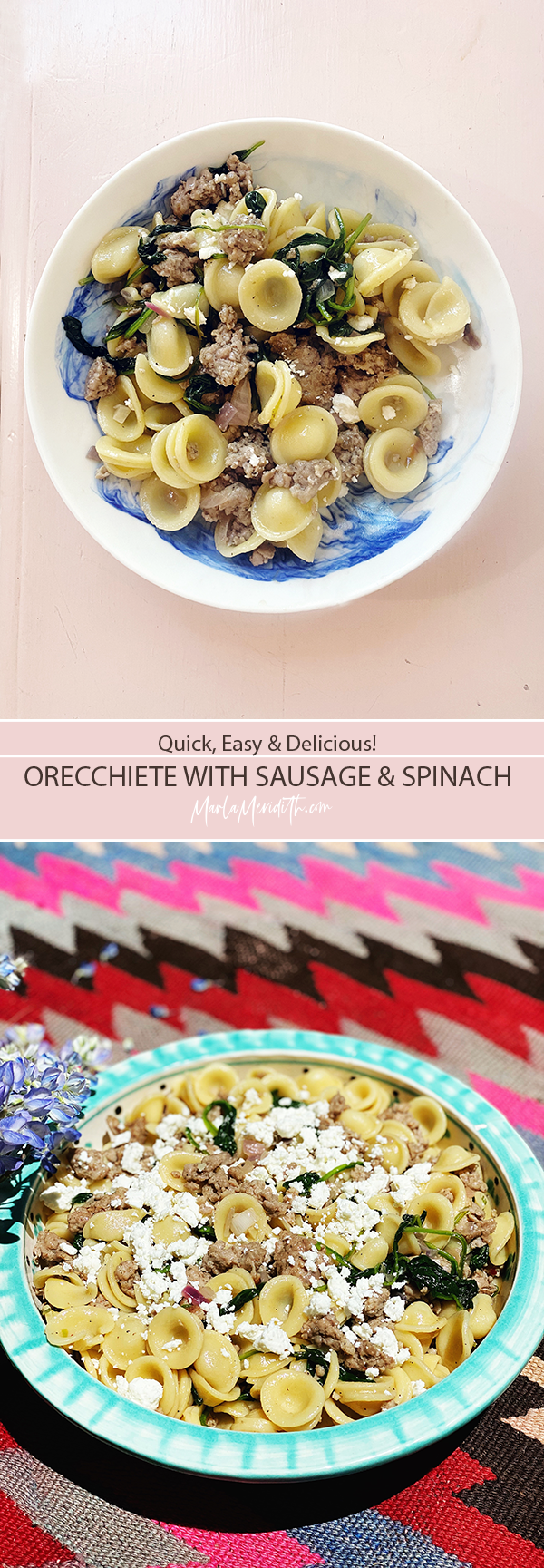 Orecchiette with Sausage & Spinach recipe