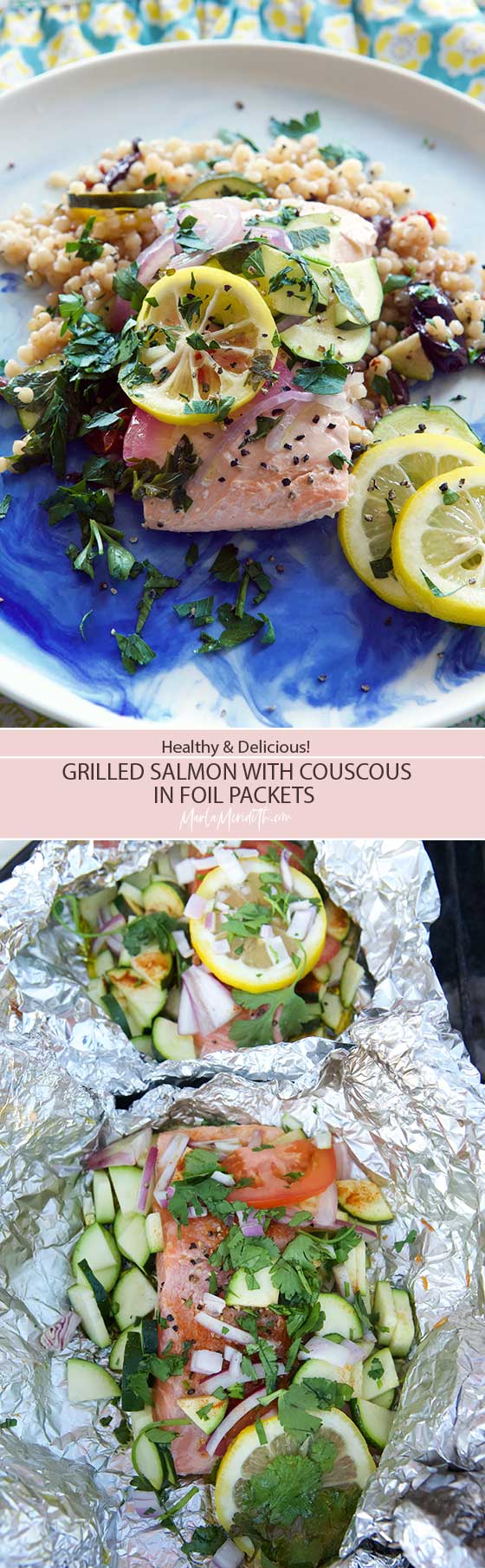 Grilled Salmon with Couscous in Foil Packets recipe