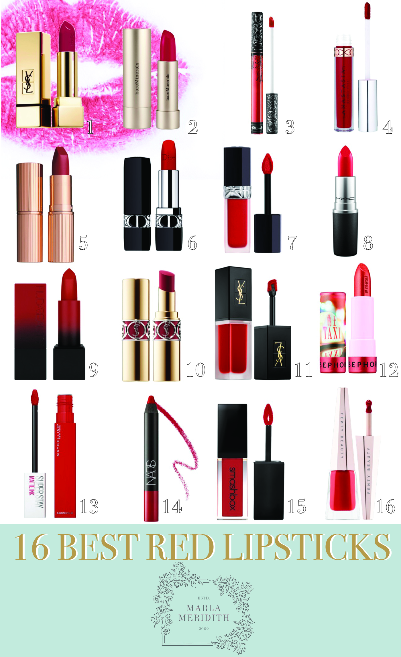 Marla Meridith's 16 Favorite Red Lipsticks 