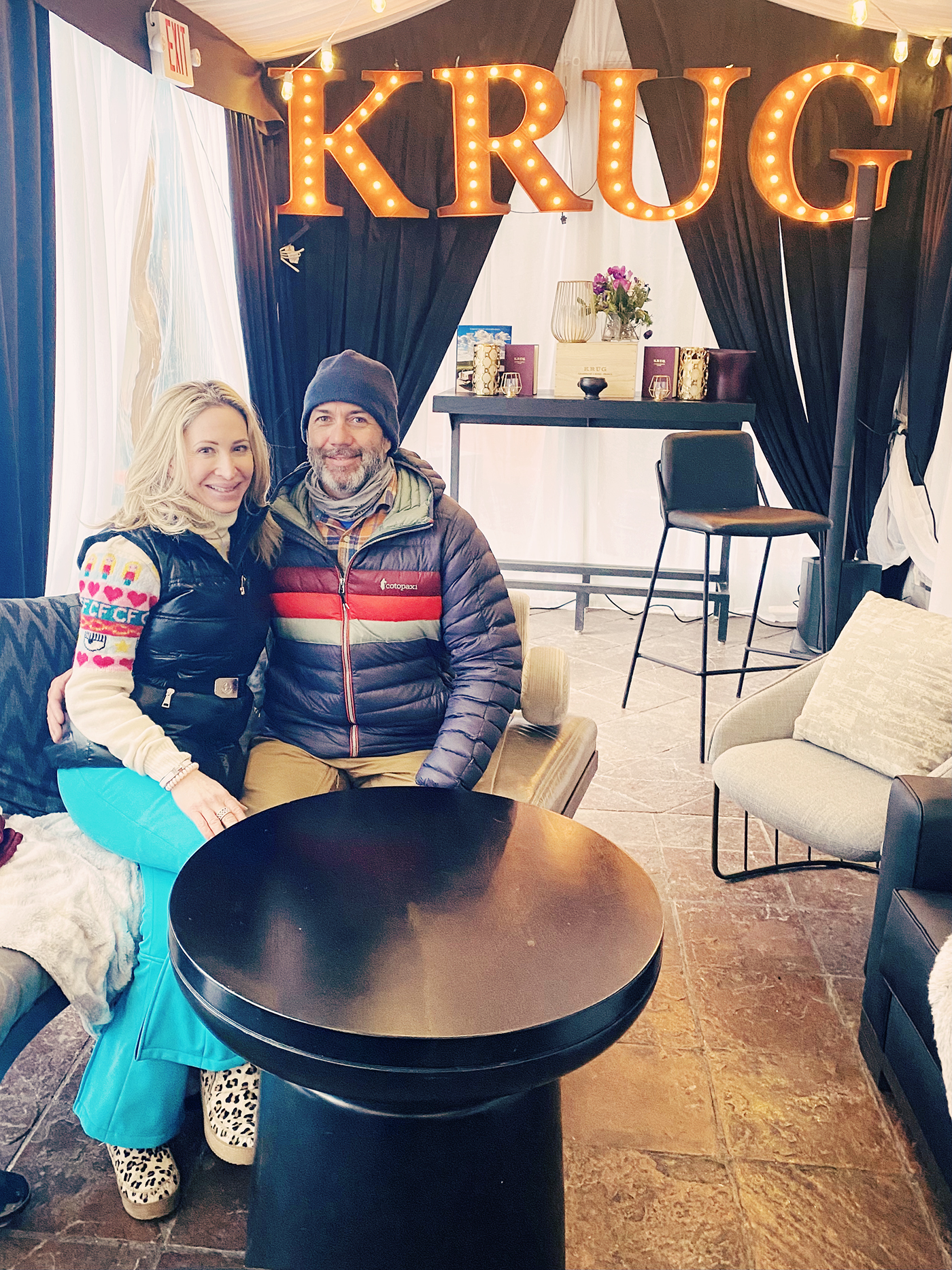 Krug Bar at The Little Nell in Aspen, Colorado with Marla Meridith